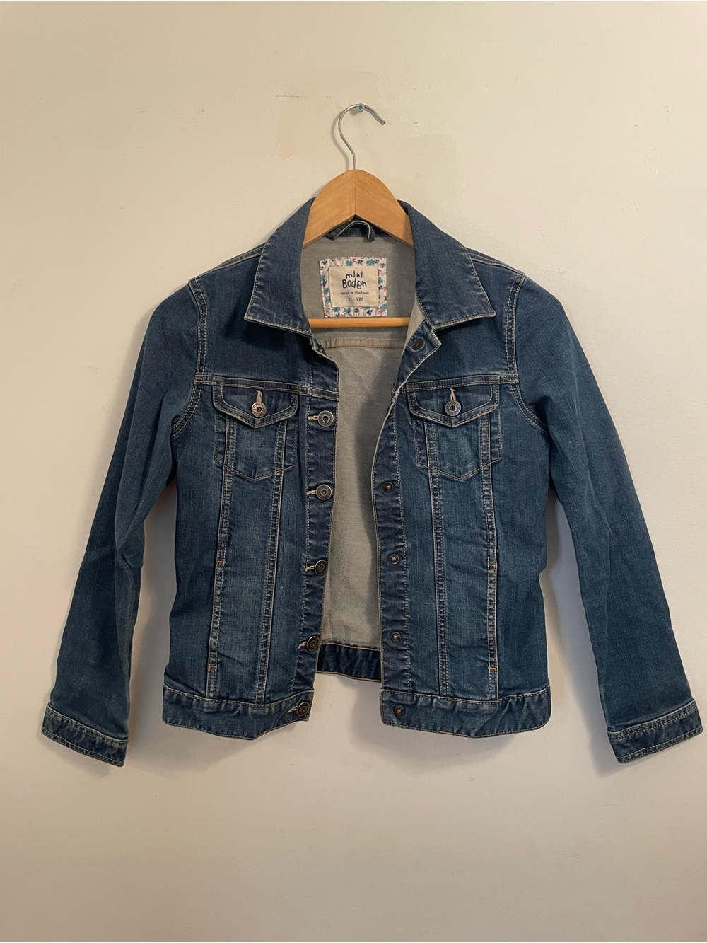 Boden Girls' Denim Jacket - Dark Blue